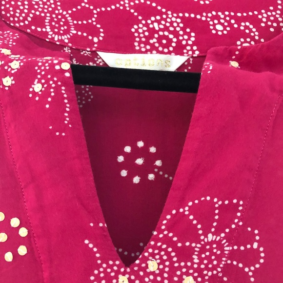 Rayon Decorated top Raspberry Red M - Picture 7 of 8